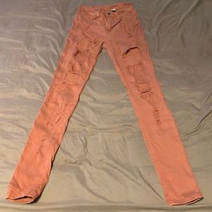 Distressed rust skinnies